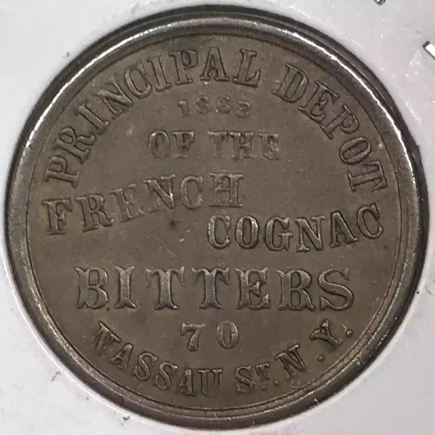 1863 New York Civil War Token S. Steinfeld French Cognac Bitters - Old ...