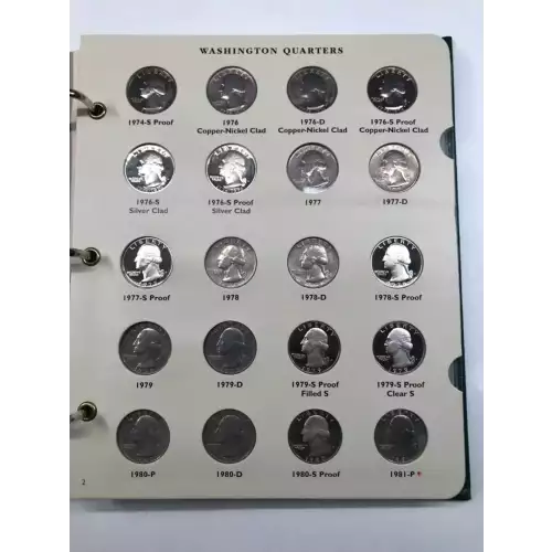 Quarter Dollars-Washington --Clad Coinage 1965-1998-Copper-Nickel- 0.25 Dollar