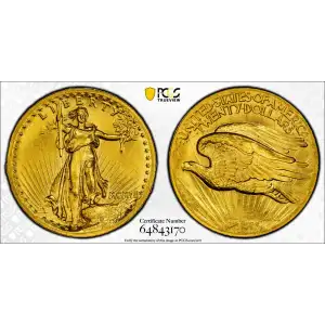 1907 $20 High Relief, Wire Edge
