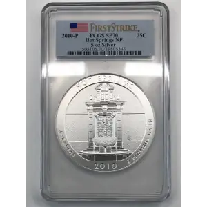 2010-P 25C Hot Springs NP 5oz Silver - First Strike