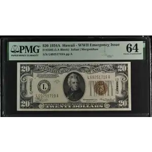 $20 1934-A brown seal Emergency Notes Issued During WW2 2305 (2)
