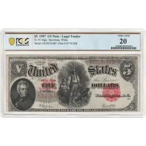 $5  Small Red, scalloped Legal Tender Issues 91 (2)