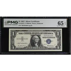 $1 1957 blue seal. Small Silver Certificates 1619* (2)