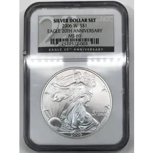 2006 W 20TH ANNIVERSARY SET BURNISHED SILVER EAGLE OFFICIAL US MINT SET