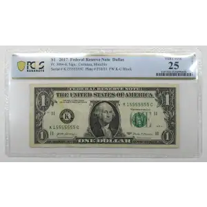 2017 $1 K15555555C PCGS 25