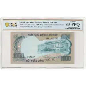 1000 Dong ND (1972), 1972; 1975 ND Issue a. Issued note South Viet Nam 34 (2)