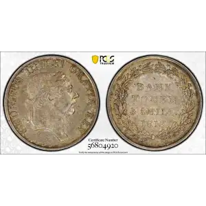 1813 Great Britain Bank of England Silver 3 Shilling Token PCGS AU-55