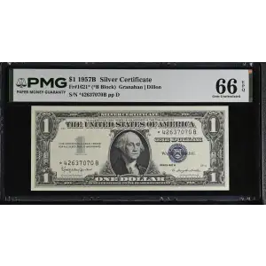 $1 1957-B blue seal. Small Silver Certificates 1621* (2)