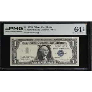 $1 1957-B blue seal. Small Silver Certificates 1621* (2)