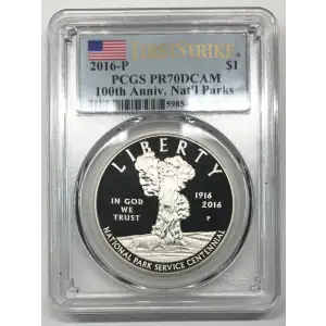 2016-P $1 100th Anniv. Nat'l Parks First Strike, DCAM