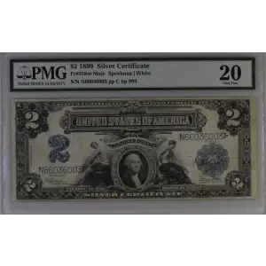 $2 1899 Blue Silver Certificates 258m (2)