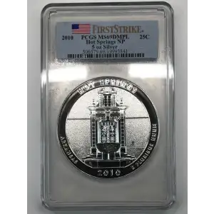 2010 25C Hot Springs NP 5 oz Silver - First Strike, DMPL