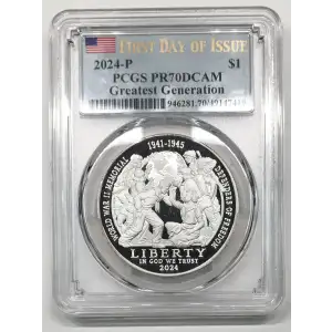 2024-P $1 Greatest Generation First Day of Issue, DCAM