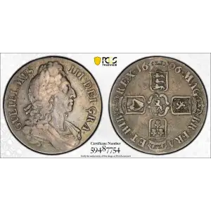 1696 Crown S-3472 3rd Bust OCTAVO