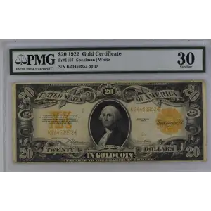 $20 1922 Gold Gold Certificates 1187 (2)