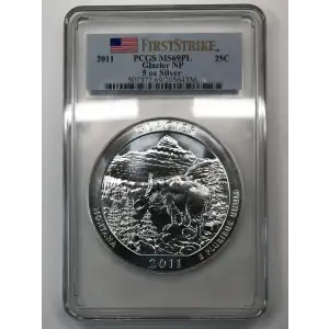 2011 5 oz Silver America the Beautiful Glacier National Park