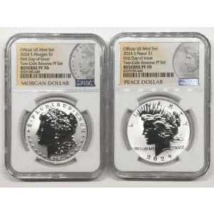 Modern Commemoratives --- Morgan & Peace Silver Dollar 2-Coin Set