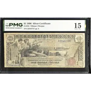 $1 1896 Small Red with rays Silver Certificates 224 (2)