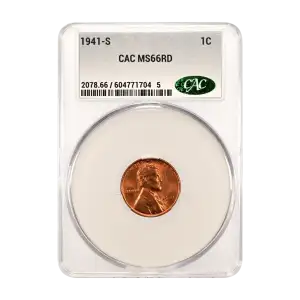 1941 S Lincoln Wheat Cent CACG MS 66 RD (2)