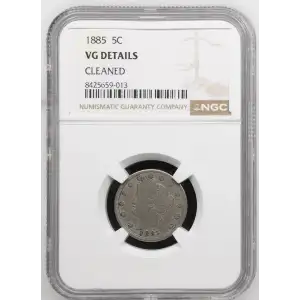 1885 P Liberty Head V Nickel NGC VG Details (cleaned) (2)