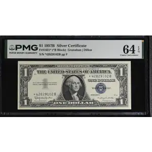 $1 1957-B blue seal. Small Silver Certificates 1621* (2)