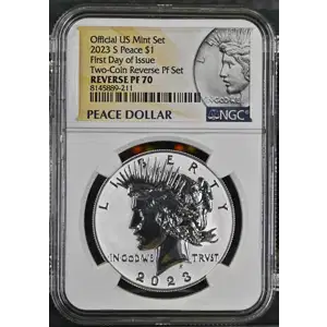 2023 S First Day of Issue Two-Coin Reverse Pf Set Official US Mint Set (2)