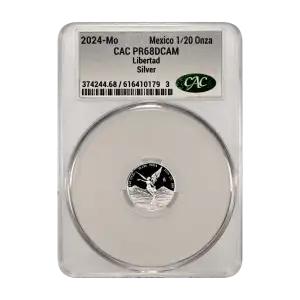 MEXICO Silver 1/20 ONZA (1/20 Troy Ounce of Silver) 1996-present KM#609 (2)