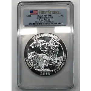 2010 25C Yellowstone NP  5 oz Silver - First Strike, PL (2)