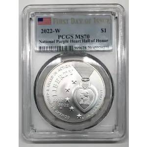 2022-W $1 National Purple Heart Hall of Honor First Day of Issue