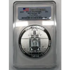 2010 25C Hot Springs NP 5 oz Silver - First Strike, DMPL