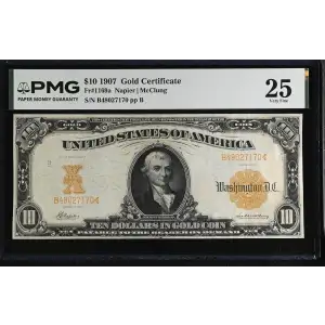 $10 1907 Gold Act of 1907 Gold Certificates 1169a (2)