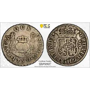 1750 Mo M Mexico Silver 2 Reales PCGS F-15