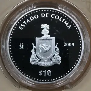 Colima MEXICO Silver 10 PESOS