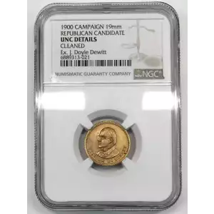 1900 WILLIAM McKINLEY, BRASS REPUBLICAN CANDIDATE  (5)