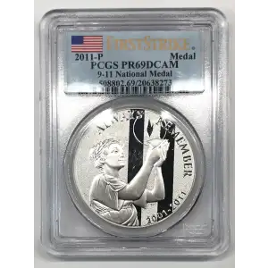 2011-P Medal 9-11 National Medal Silver First Strike, DCAM