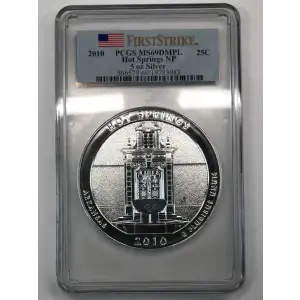 2010 5 oz Silver America the Beautiful Hot Springs National Park