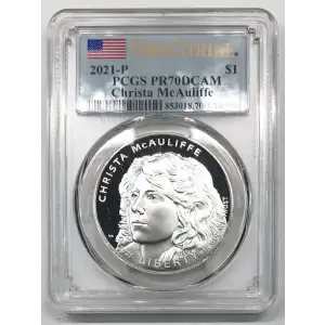 2021-P $1 Christa McAuliffe First Strike, DCAM