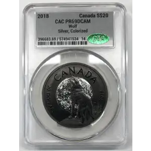 2018 Wolf Canada S$20 Silver, Colorized DCAM (Proof) (3)