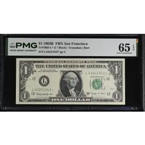 $1 1963-B. Green seal. Small Size $1 Federal Reserve Notes 1902-L* (2)