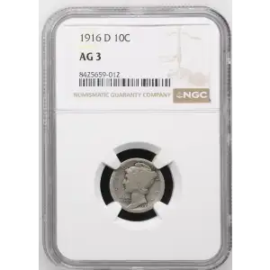 1916 D Mercury Dime NGC AG-03 / ABOUT GOOD 3 (2)