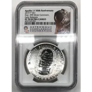 2019 Apollo 11 50th Anniv. Early Releases First .999 Silver Commem. ULTRA CAMEO (2)