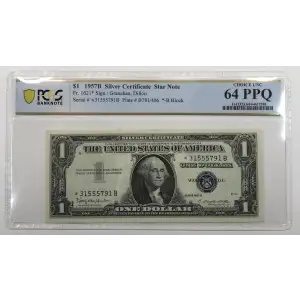 1957-B $1 ✫31555791B PCGS 64 PPQ