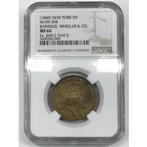 (1860) M-NY-394 JENNINGS, WHEELER & CO.