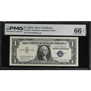$1 1957-B blue seal. Small Silver Certificates 1621* (2)