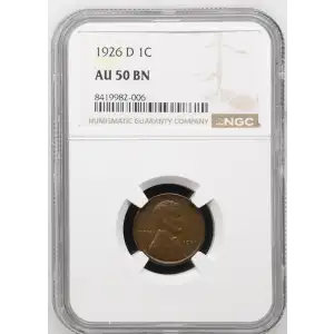 1926 D Lincoln Wheat Cent NGC AU-50 BN (2)