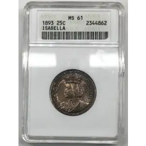 Classic Commemorative Silver--- World's Columbian Exposition, Isabella Quarter 1893-Silver- 0.25 Dollar