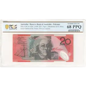 20 Dollars (20)02-03; (20)05-10, 2002-2009 Issue d. (20)06. Signature I. Macfarlane and K. Henry Australia 59 (2)