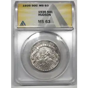 1935 Hudson New York Sesquicentennial Commemorative Half Dollar ANACS MS-63 KM#170