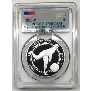 2022-P $1 Negro Leagues Baseball w/100 Privy First Strike, DCAM