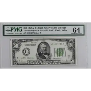 $50 1928-A.  Small Size $50 Federal Reserve Notes 2101-G (2)